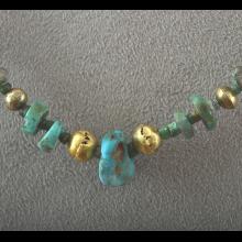 Collier de fouilles en or et turquoise